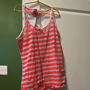 Nike Red and White Striped Swim Coverup